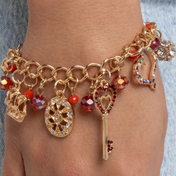Paparazzi Gold Bracelet with Red Charms - Picture 5 of 7